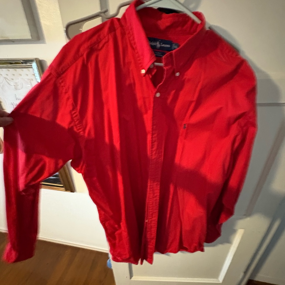 Ralph Lauren Men's Vibrant Red Casual Shirt